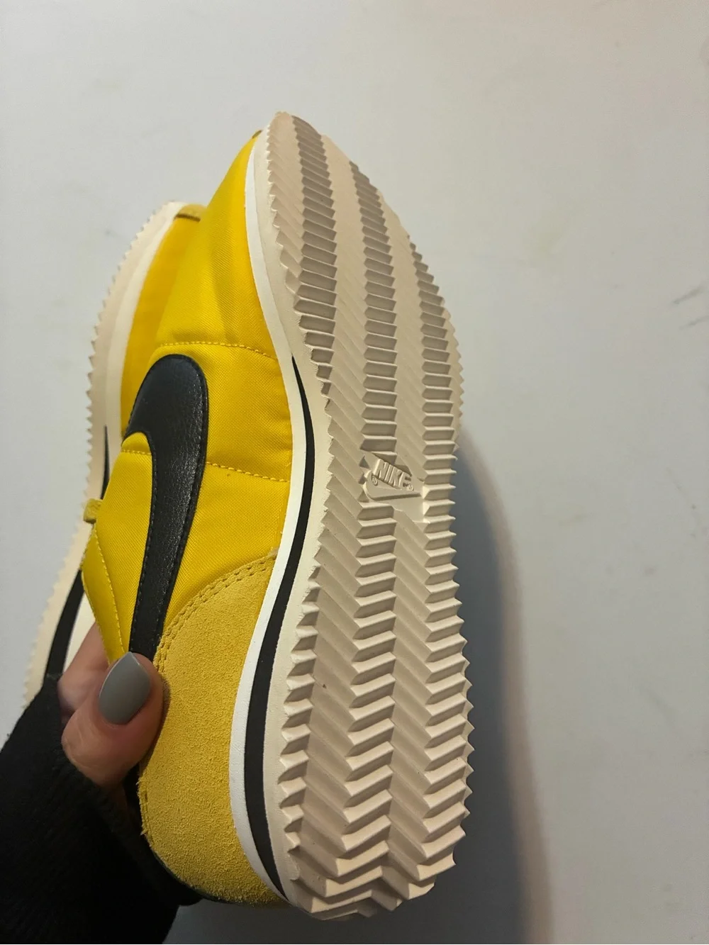 Nike Classic Cortez Yellow with Black Swoosh 8.5 woman's